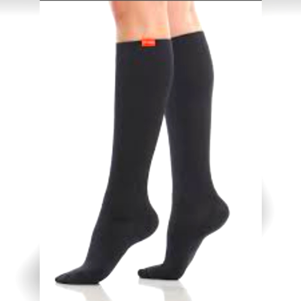 Vim&Vigr Moderate To Firm Black Compression Legwear Knee-High Sock S/M